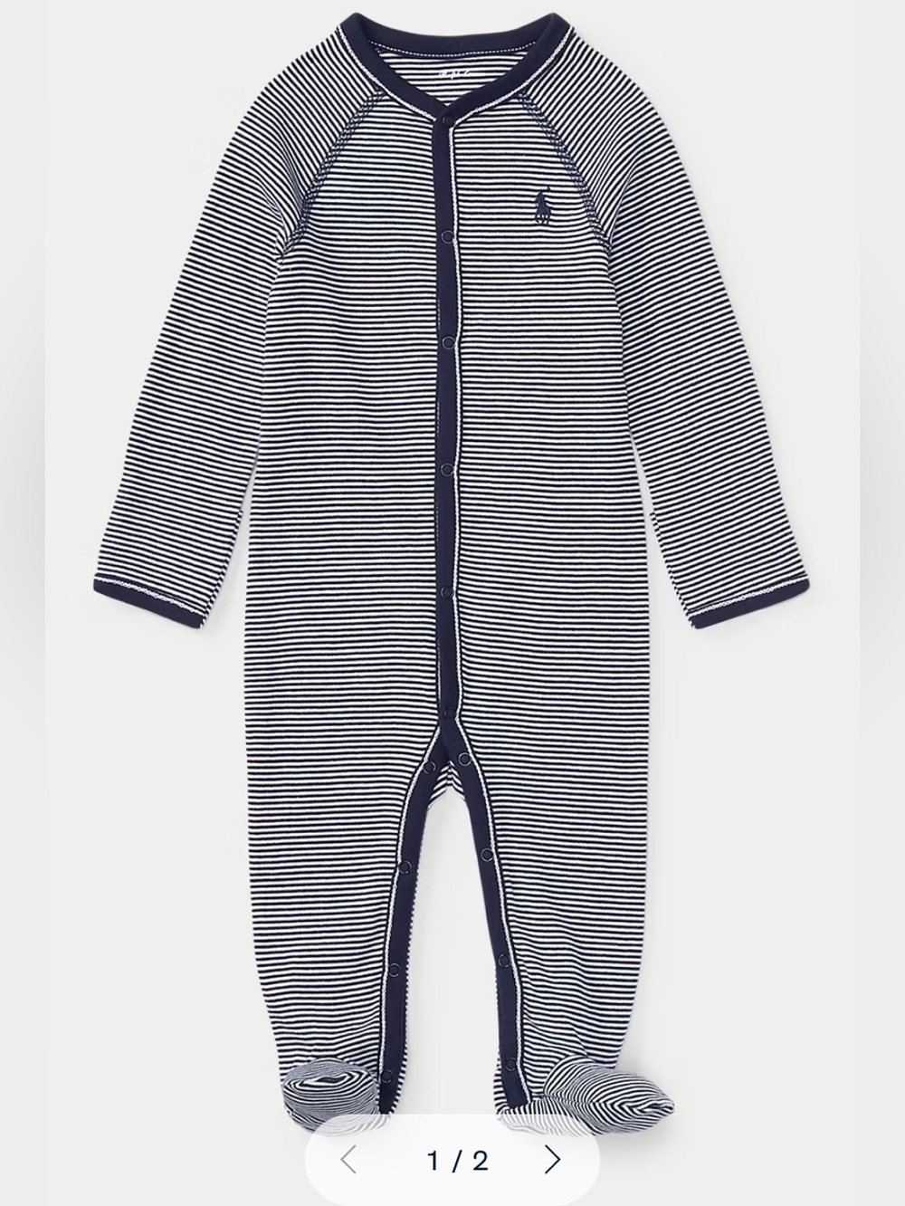 Ralph Lauren Striped Cotton Footed Coverall
